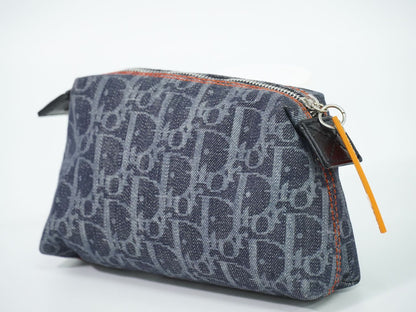 Dior Trotter Flight Line Pouch Case Canvas Navy — view 2