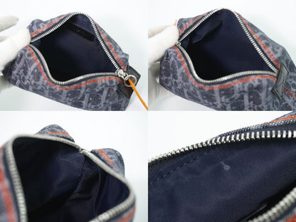Dior Trotter Flight Line Pouch Case Canvas Navy — view 8