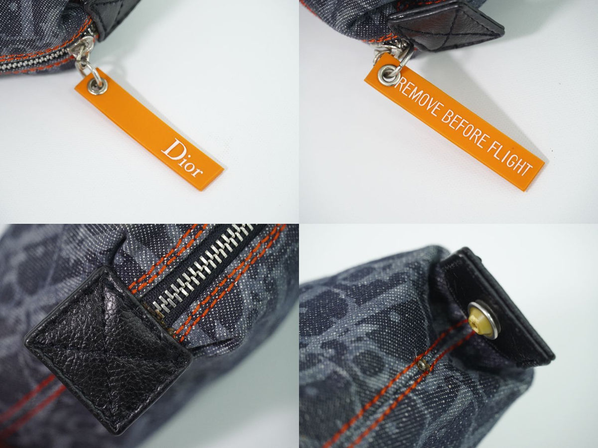 Dior Trotter Flight Line Pouch Case Canvas Navy — view 6
