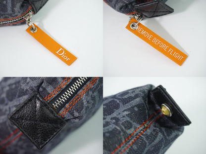Dior Trotter Flight Line Pouch Case Canvas Navy — view 6