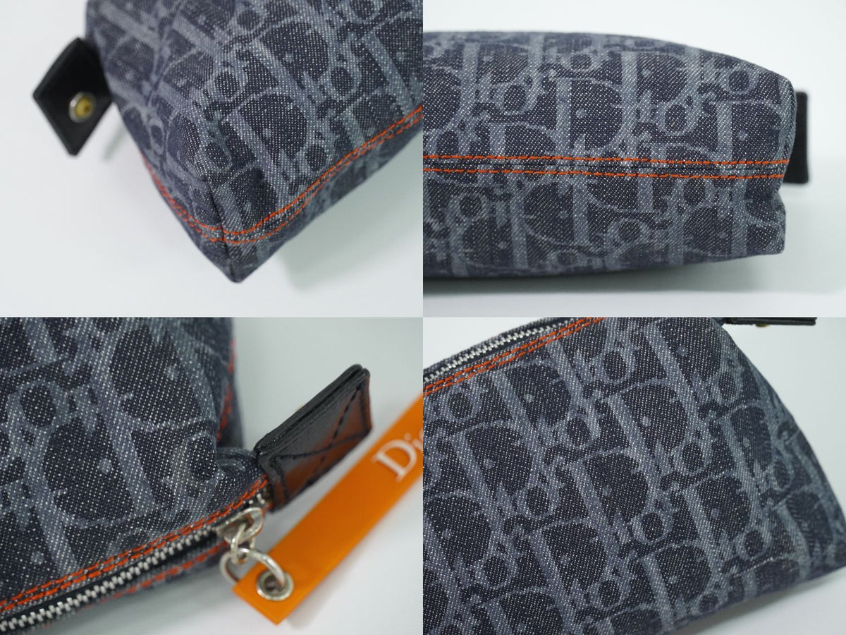 Dior Trotter Flight Line Pouch Case Canvas Navy — view 7