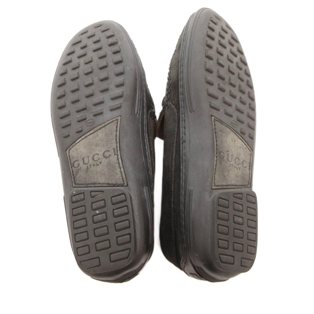 Gucci Loafers Slip-on Horsebit Suede Black — view 6