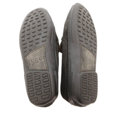 Gucci Loafers Slip-on Horsebit Suede Black — view 6
