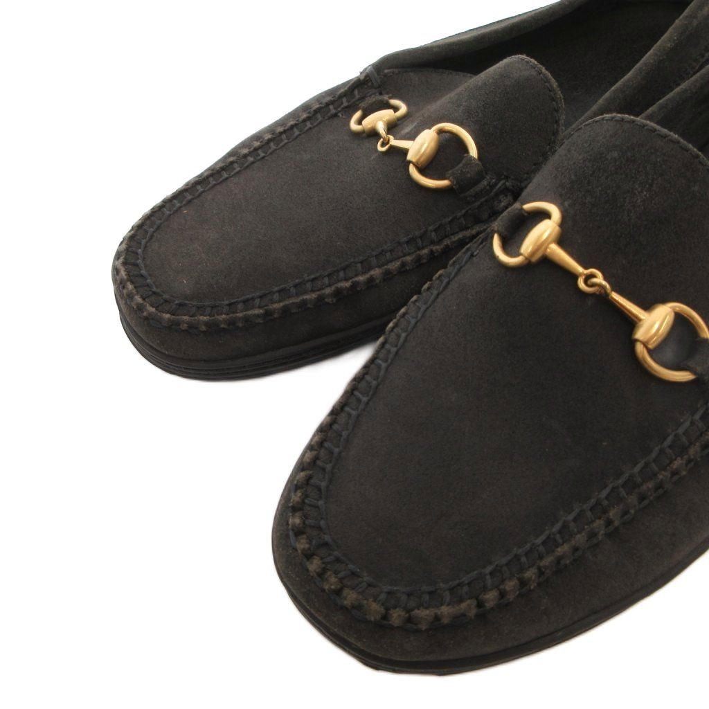 Gucci Loafers Slip-on Horsebit Suede Black — view 3