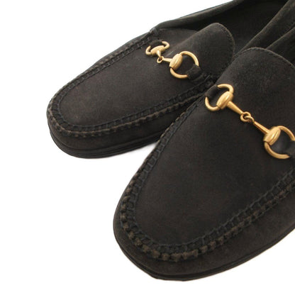 Gucci Loafers Slip-on Horsebit Suede Black — view 3