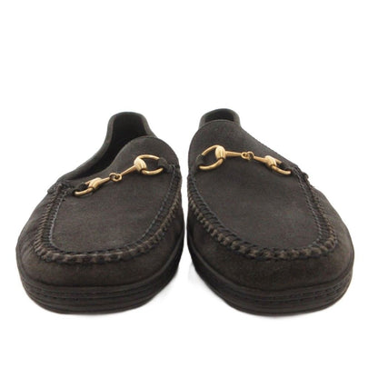 Gucci Loafers Slip-on Horsebit Suede Black — view 4