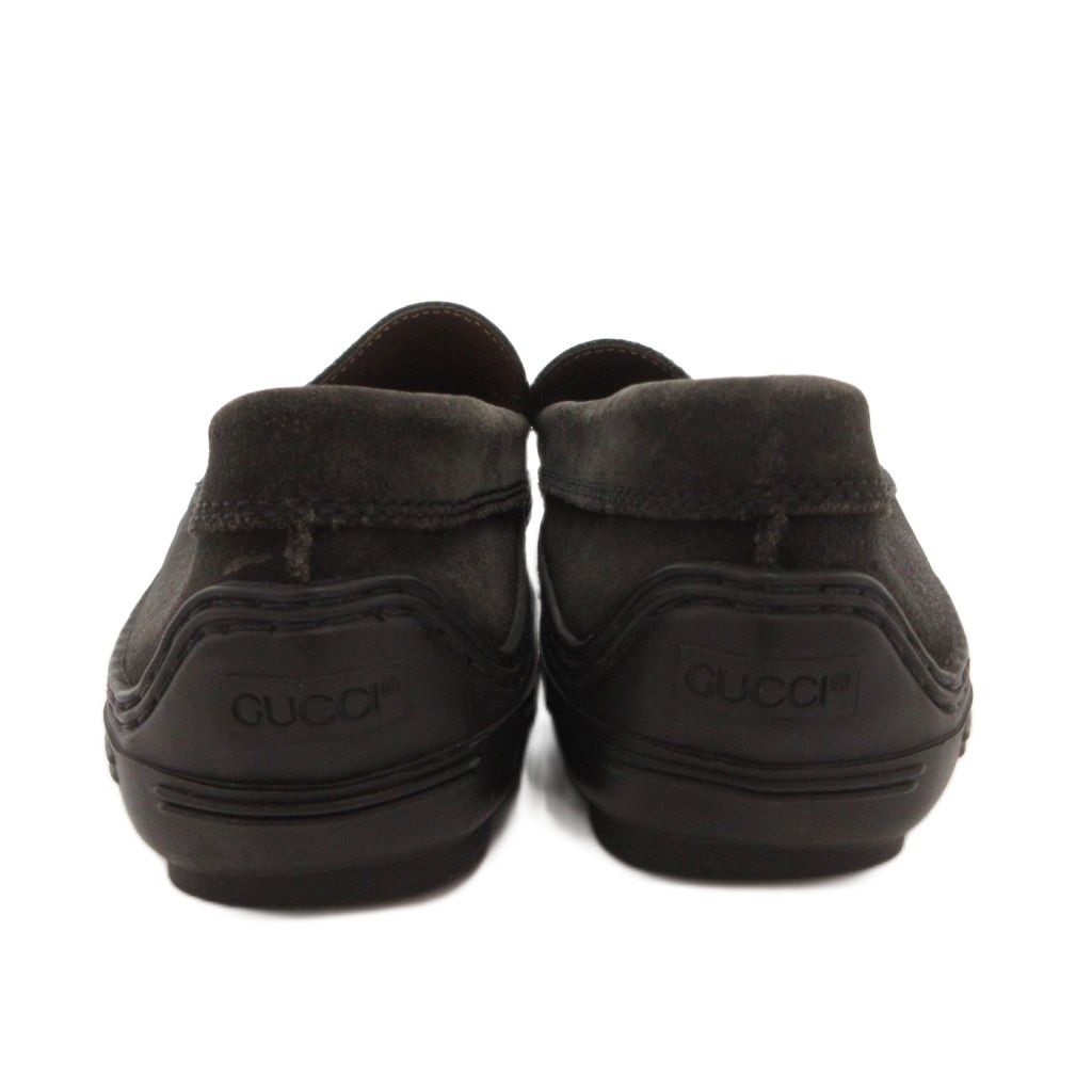 Gucci Loafers Slip-on Horsebit Suede Black — view 5