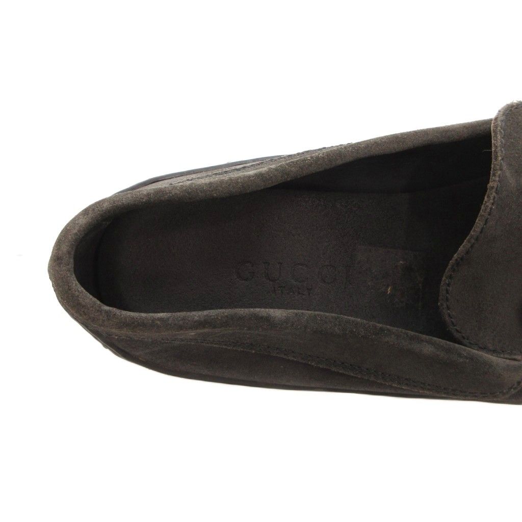 Gucci Loafers Slip-on Horsebit Suede Black — view 7