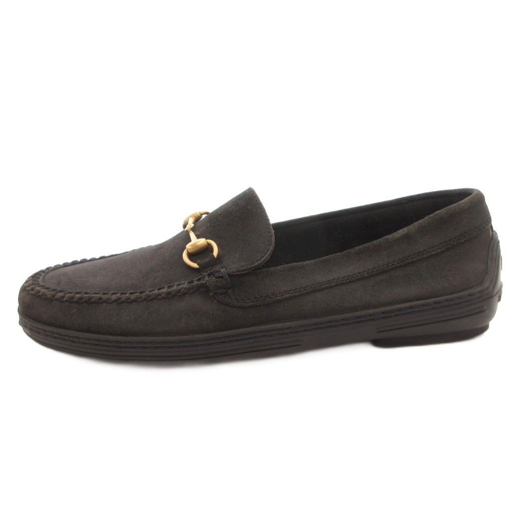Gucci Loafers Slip-on Horsebit Suede Black — view 2