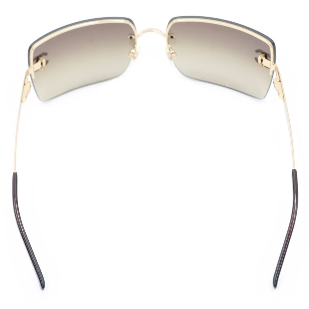 Chanel CC Logo Sunglasses Rimless Brown Gold Eyewear — view 2