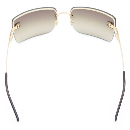 Chanel CC Logo Sunglasses Rimless Brown Gold Eyewear — view 2