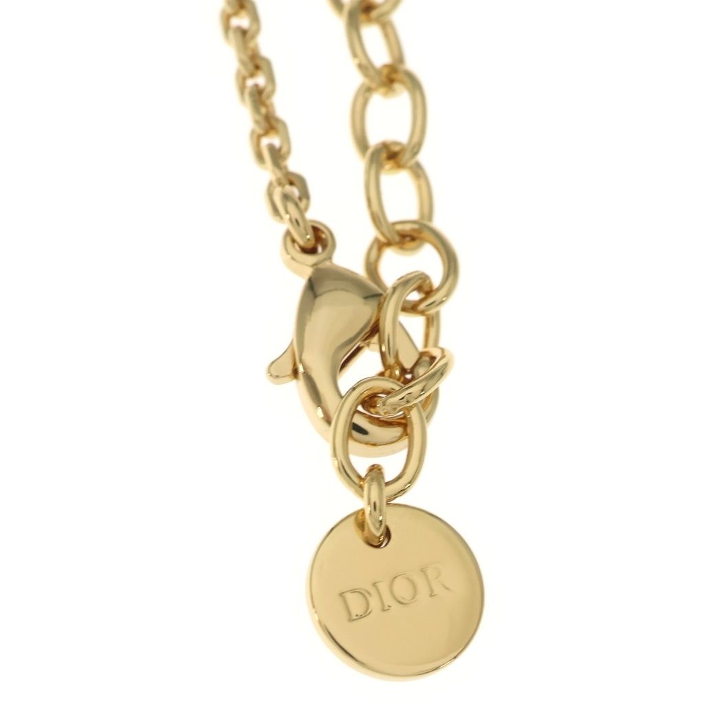 Dior Logo Bracelet Rhinestone Pearl Gold — view 5