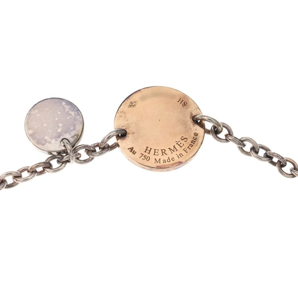 Hermes Exuri Bracelet White Gold Pink Chain — view 5