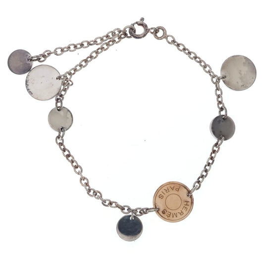 Hermes Exuri Bracelet White Gold Pink Chain