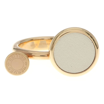 Hermes Col Horn Motif Ring Pink Gold