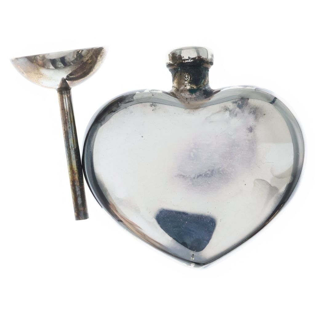 Tiffany & Co Heart Shape Perfume Bottle Atomizer 925 Sterling Silver Necklace