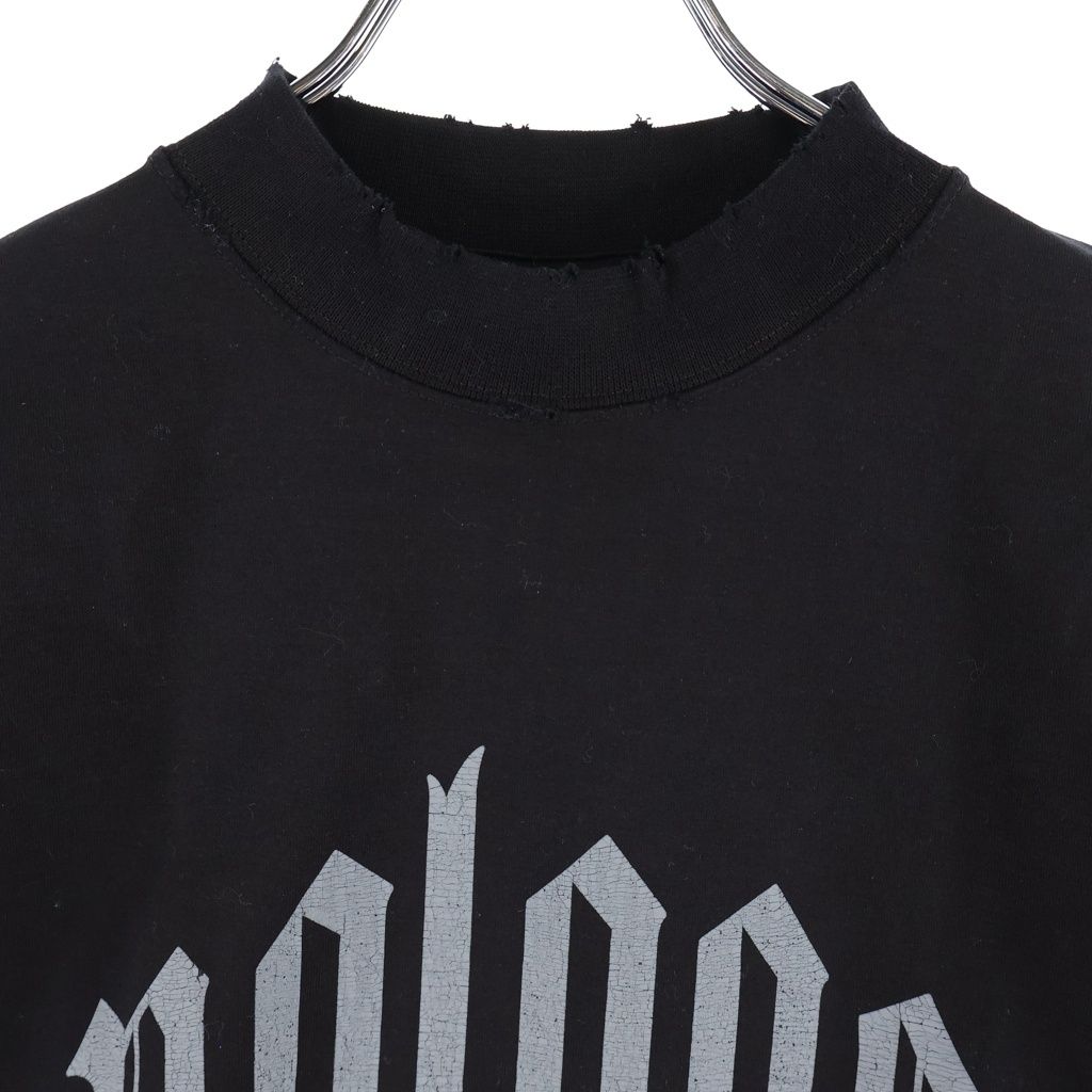 Balenciaga Destroyed Print Long Sleeve T-Shirt Black — view 3