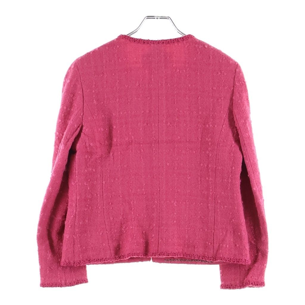 Chanel Coco Buttons Collarless Jacket Pink 38 — view 2