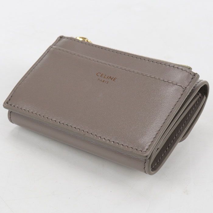 Celine Compact Wallet with Coin Toilet Triomphe Trifold Calfskin — view 2