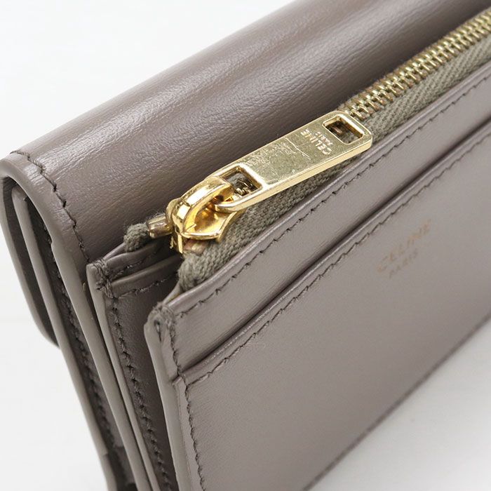 Celine Compact Wallet with Coin Toilet Triomphe Trifold Calfskin — view 8