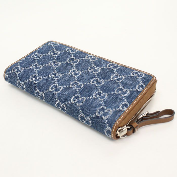 Gucci GG Emblem Wallet Zip Around Denim — view 2