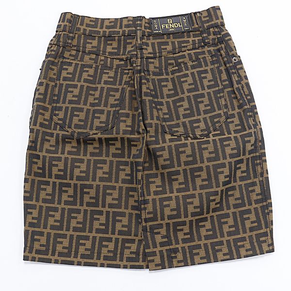 Fendi Zucca Pattern FF Logo Short Skirt Brown — view 2