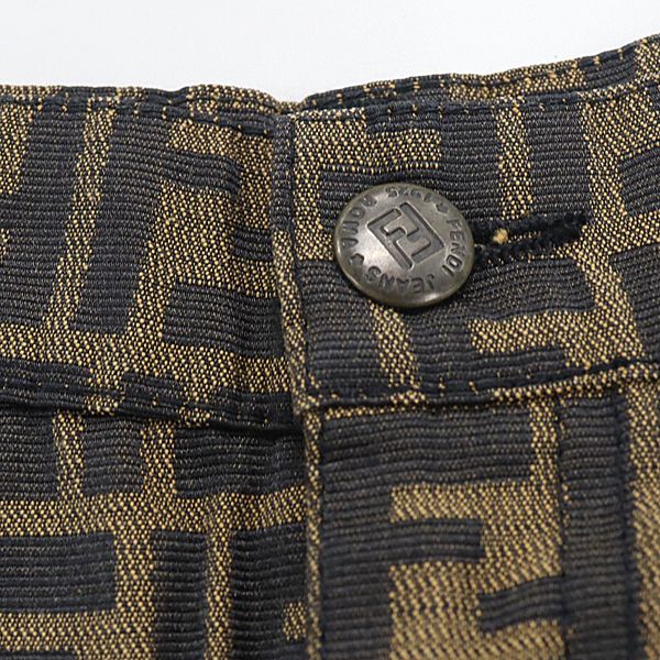 Fendi Zucca Pattern FF Logo Short Skirt Brown — view 4