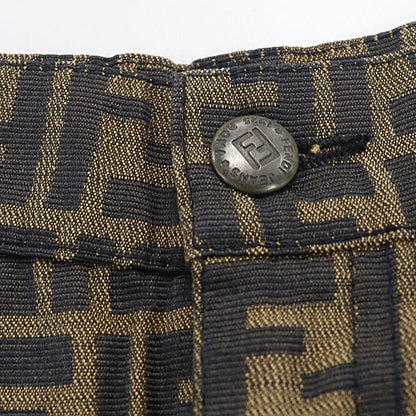 Fendi Zucca Pattern FF Logo Short Skirt Brown — view 4