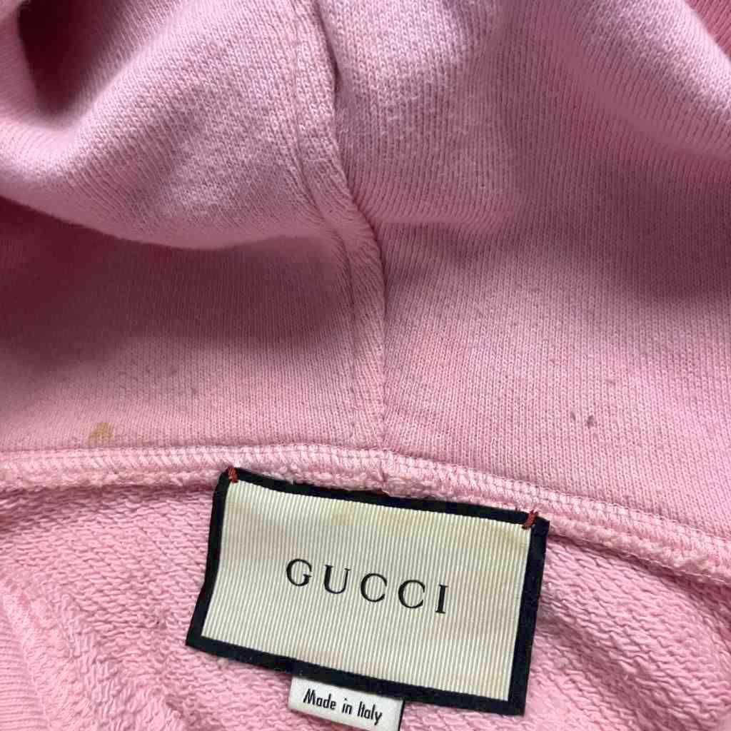 Gucci Dragon Hoodie Vintage Logo Pink S — view 7