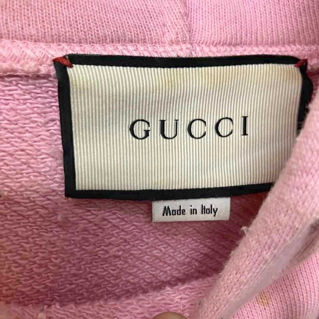 Gucci Dragon Hoodie Vintage Logo Pink S — view 5