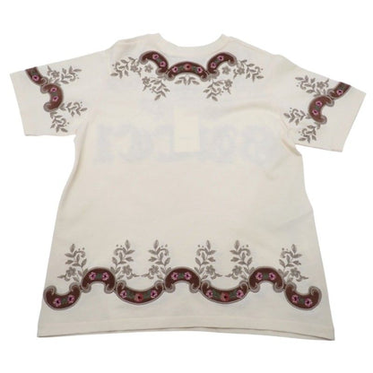 Gucci Flower Embroidery T-Shirt Short Sleeve Cotton Ivory S — view 4