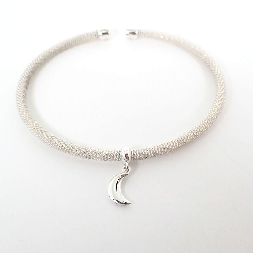Tiffany & Co 925 Mesh Moon Vintage Half Bangle Bracelet — view 6