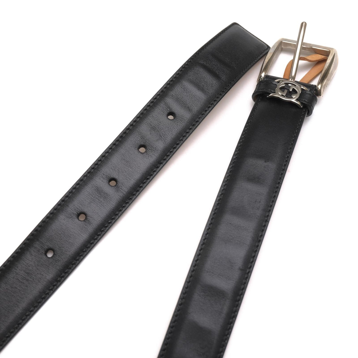Gucci Belt Business Leather Black GG Monogram — view 2