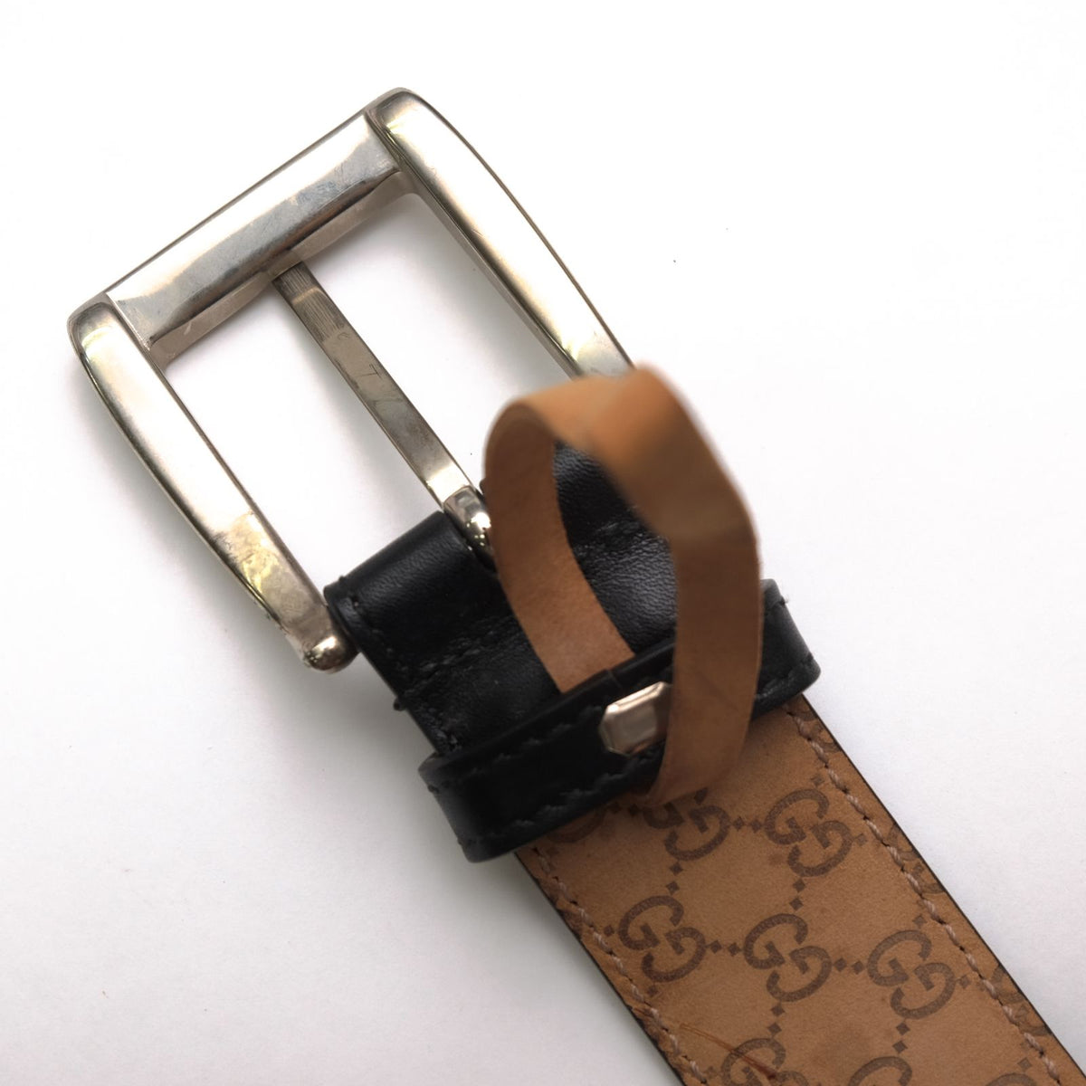 Gucci Belt Business Leather Black GG Monogram — view 5