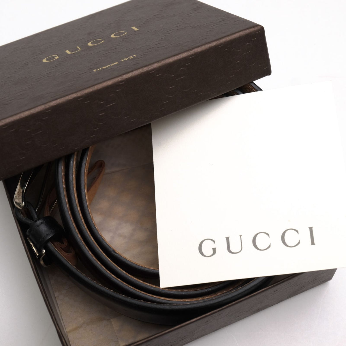 Gucci Belt Business Leather Black GG Monogram — view 7