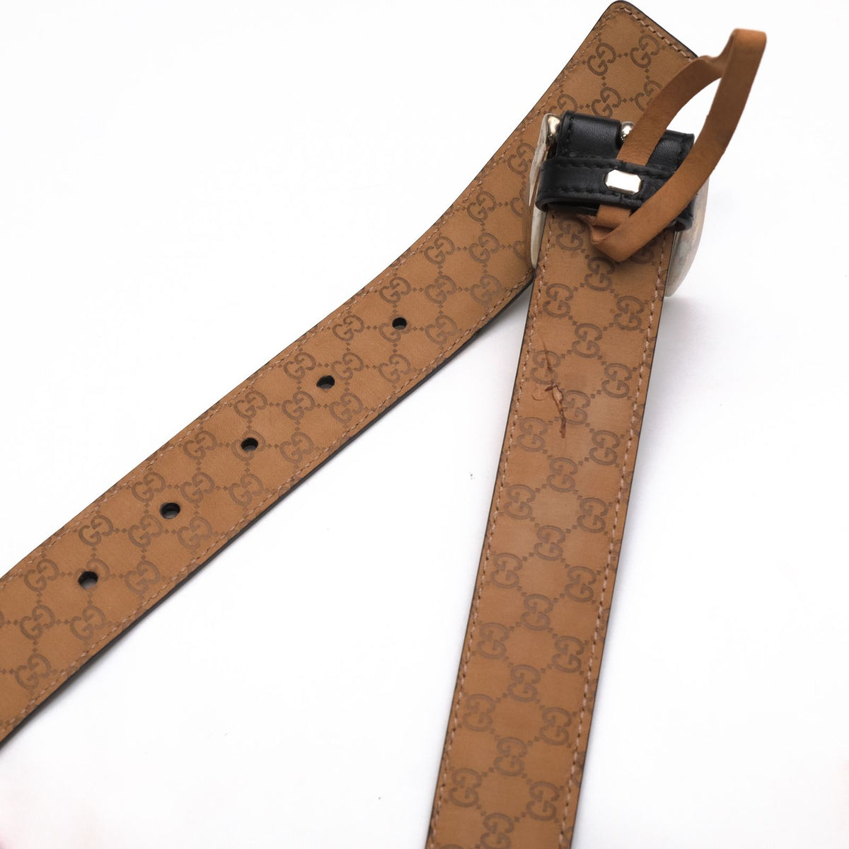 Gucci Belt Business Leather Black GG Monogram — view 4