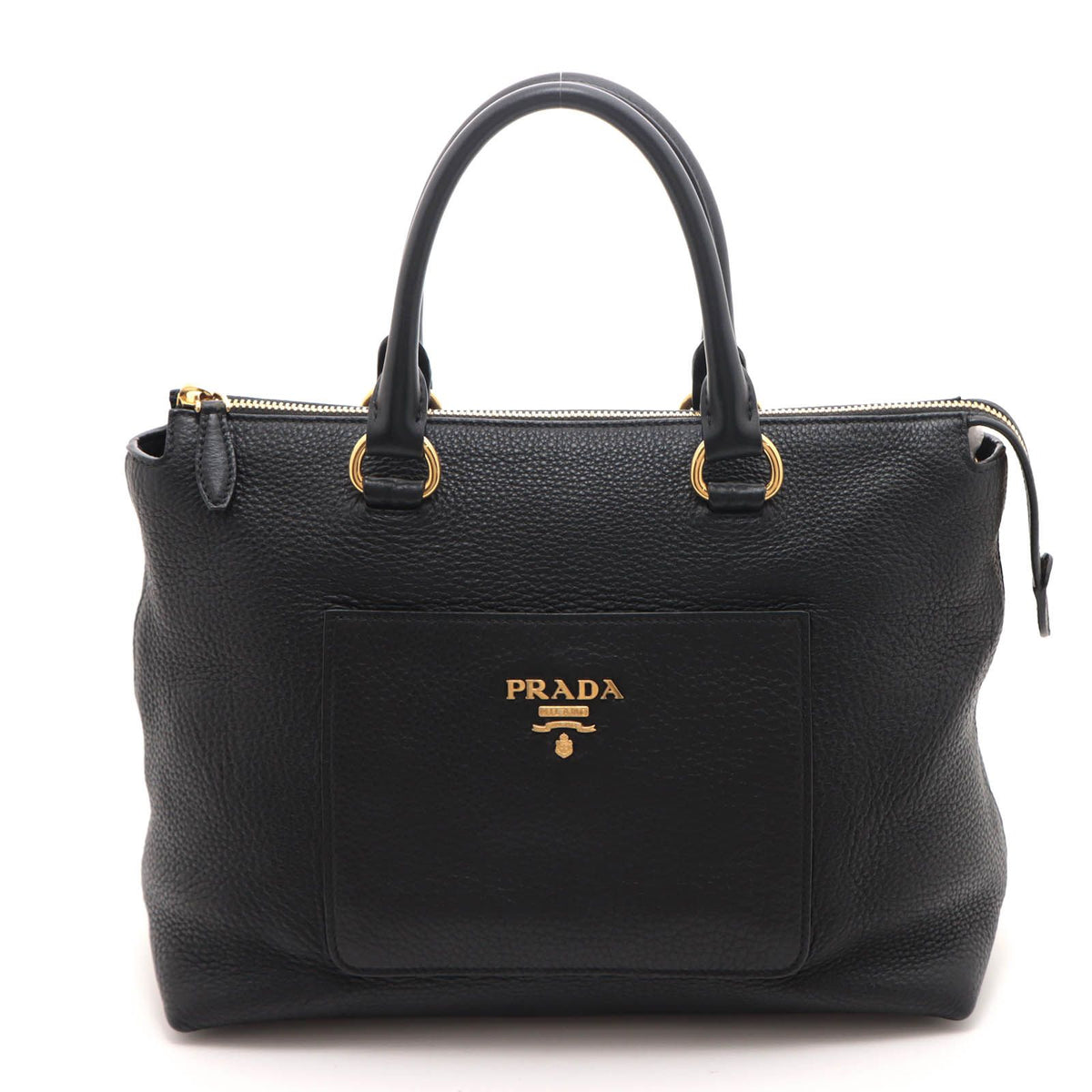 Prada 2-Way Bag Black Leather Handbag