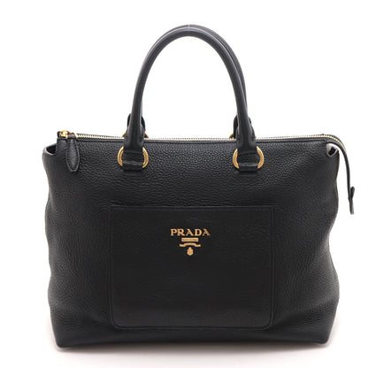 Prada 2-Way Bag Black Leather Handbag