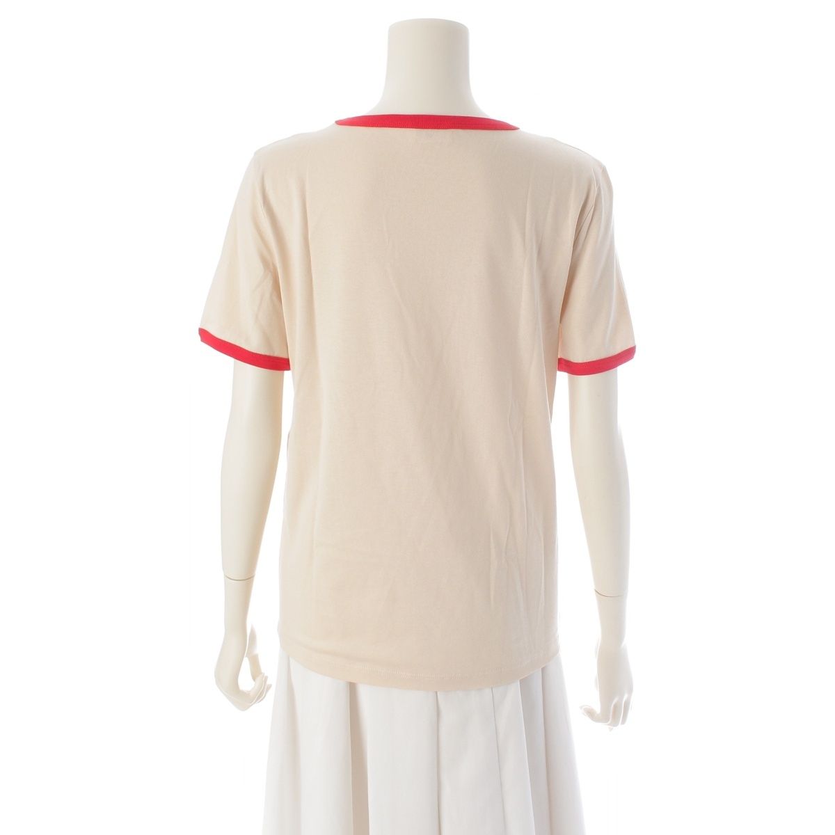 Celine Sulky Logo Short Sleeve T-Shirt Top Beige — view 4