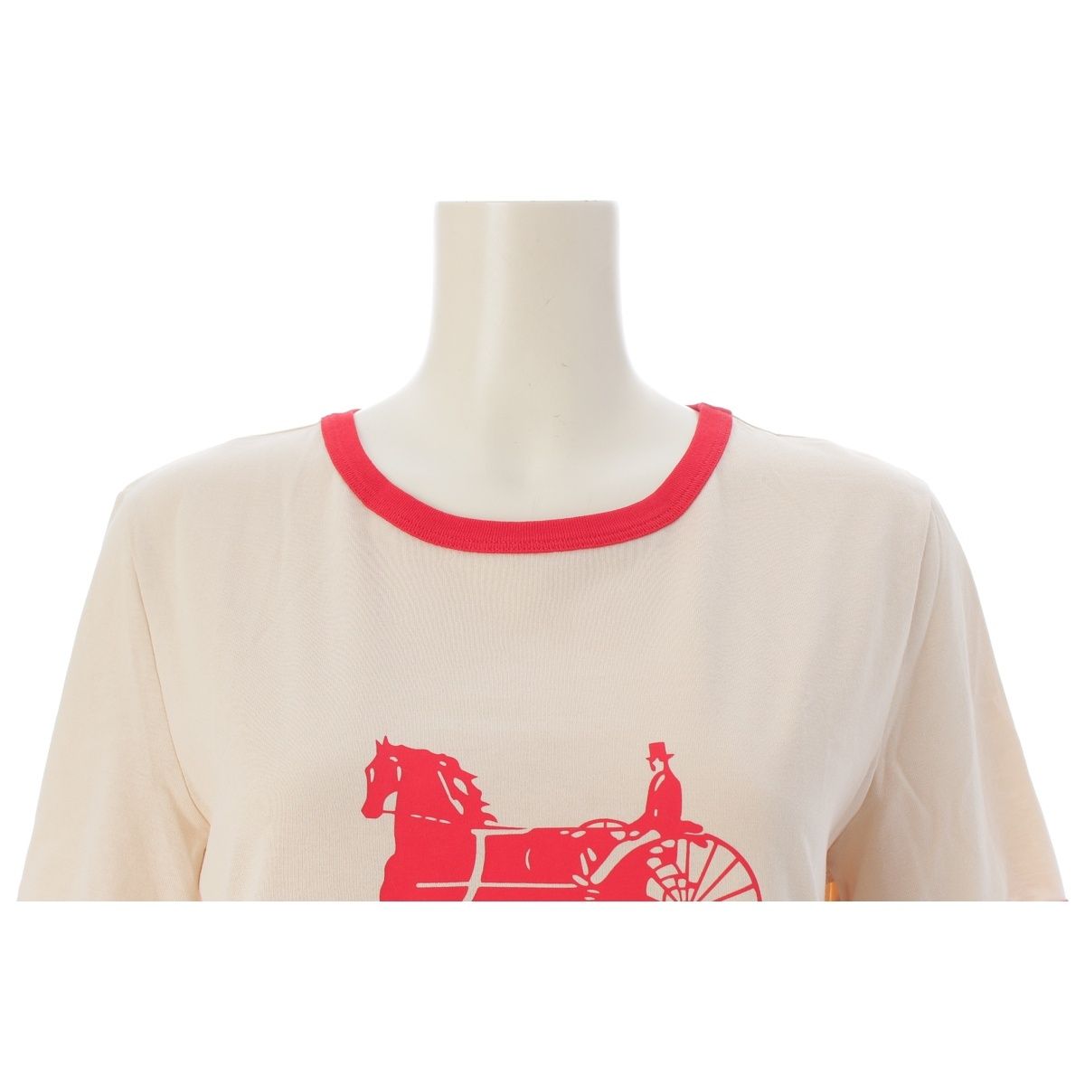 Celine Sulky Logo Short Sleeve T-Shirt Top Beige — view 5