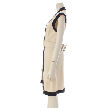 Gucci Jersey GG Belted Sleeveless Dress White Black — view 3