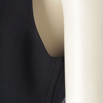 Louis Vuitton Wool Silk Blend LV Logo Patch Sleeveless Dress Black 36 — view 7