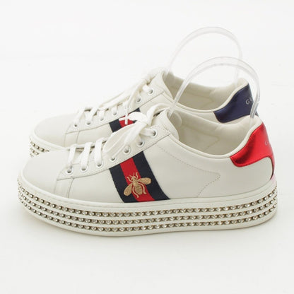 Gucci Bee Sherry Line Bijou Ace Low-Top Sneakers White — view 3