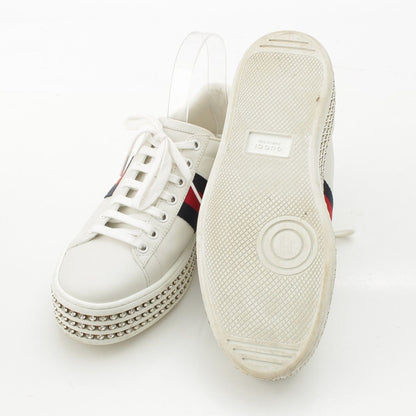 Gucci Bee Sherry Line Bijou Ace Low-Top Sneakers White — view 5