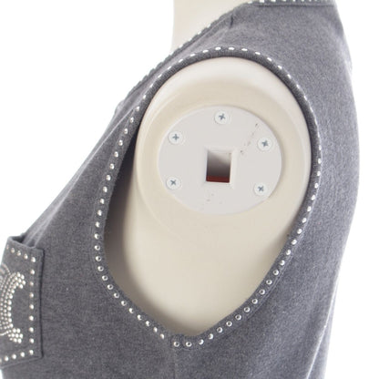 Celine Cotton Triomphe Macadam Studded Tank Top 2 Gray — view 7