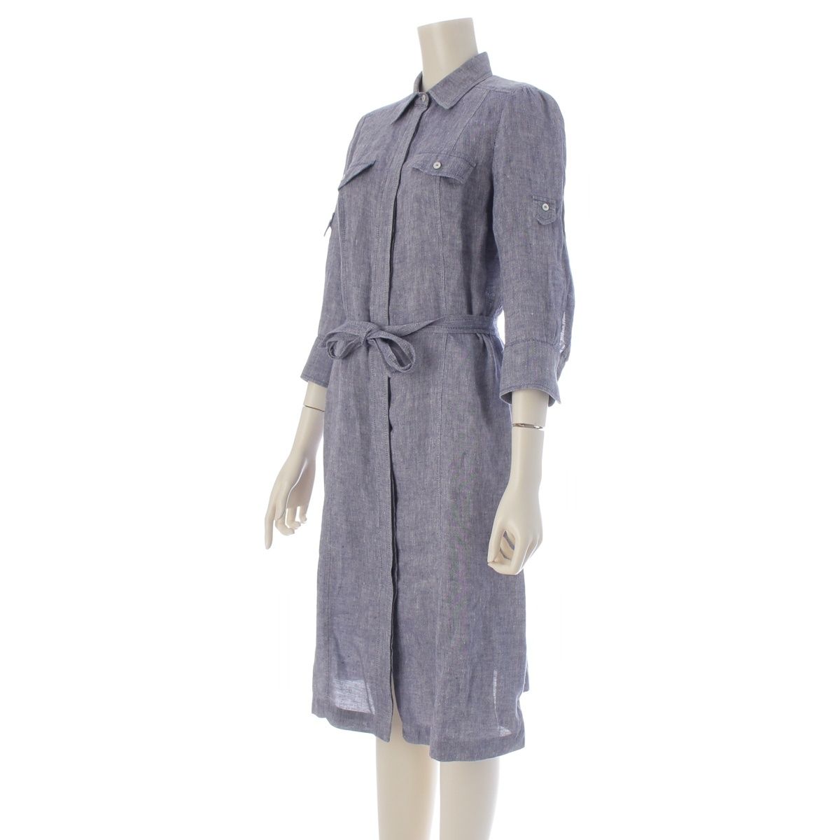 Loro Piana Linen Dress Shirt Blue 40 — view 2