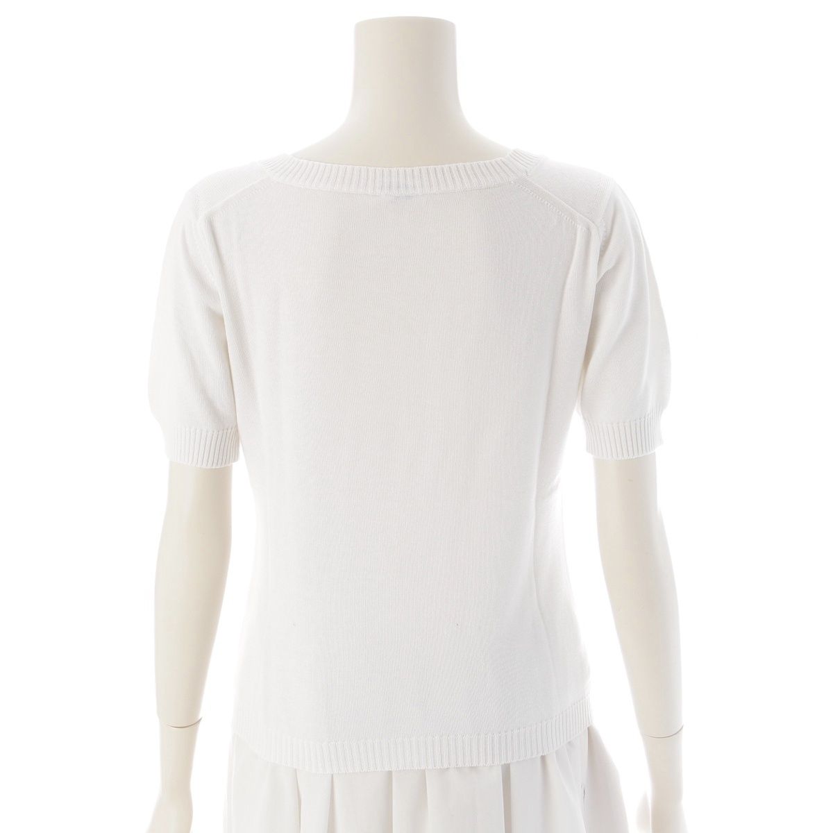 Chanel Creation Cotton Square Color CC Logo Top Short Sleeves White — view 4