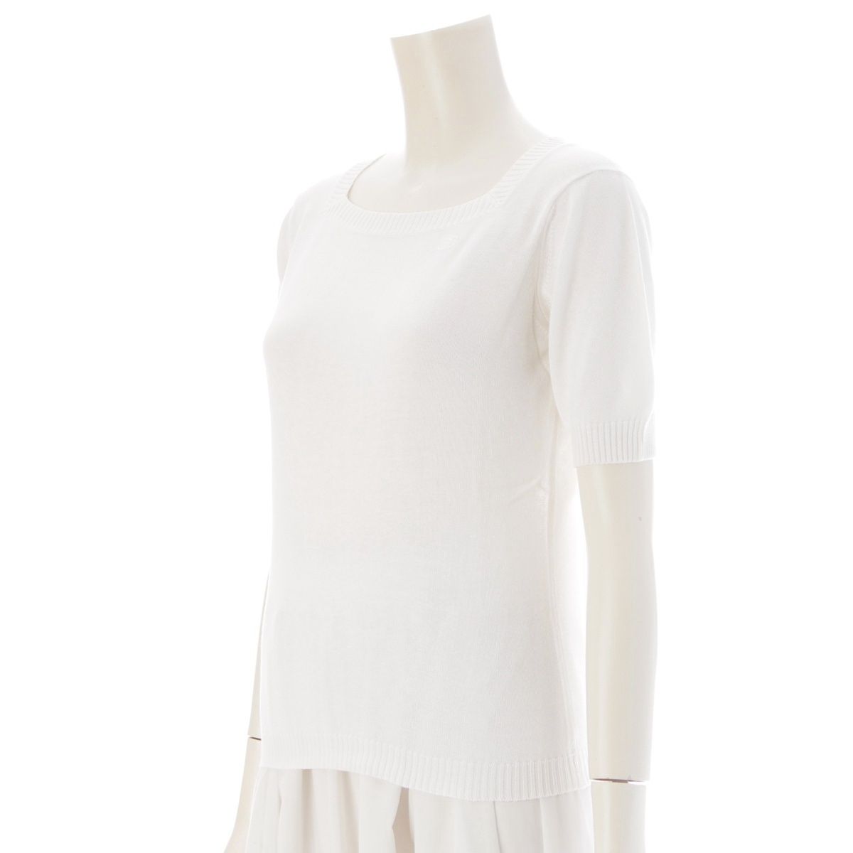 Chanel Creation Cotton Square Color CC Logo Top Short Sleeves White — view 2
