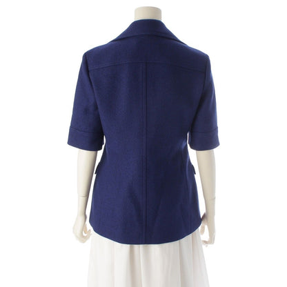 Gucci Wool GG Button Short Sleeve Tailored Jacket Navy 42 — view 4
