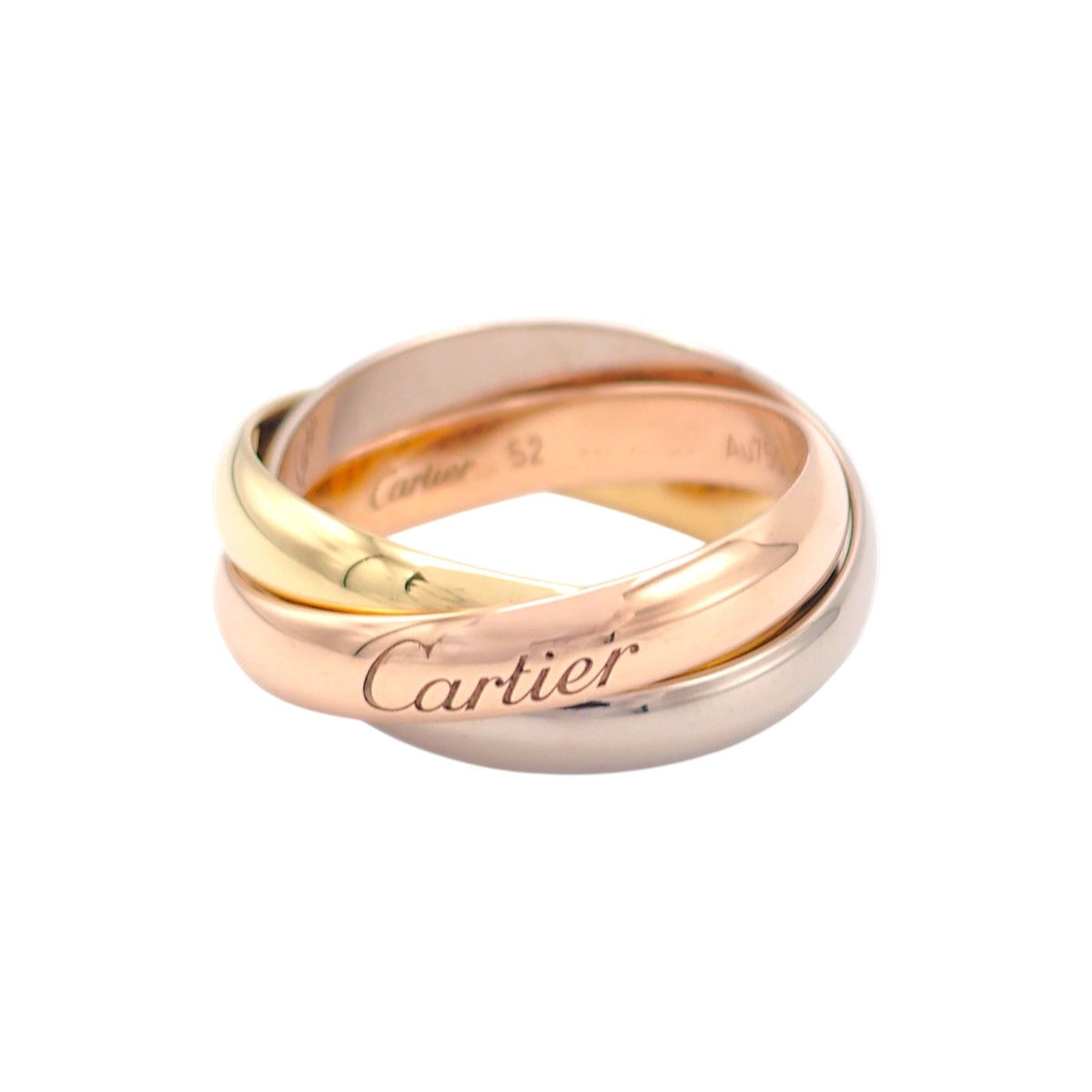Cartier Trinity Classic Ring Genus 18k Yellow Gold 18k Pink 18k White Stamp — view 2